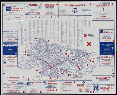 Map of Watertown Massachusetts