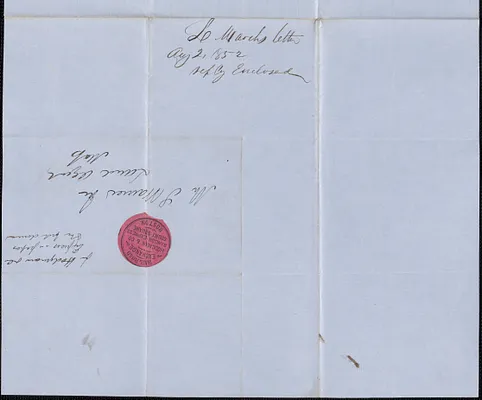 L. March to Samuel Warner, 2 August 1852