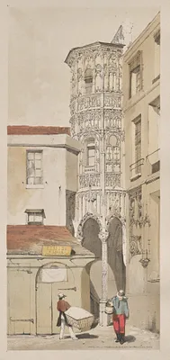 Picturesque Architecture in Paris, Ghent, Antwerp, Rouen:  Hôtel de la Tremouille, Rue des Bourbonnois, Paris