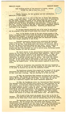 Press Release, Rear Platform Remarks by President Harry S. Truman at Tipton, Indiana