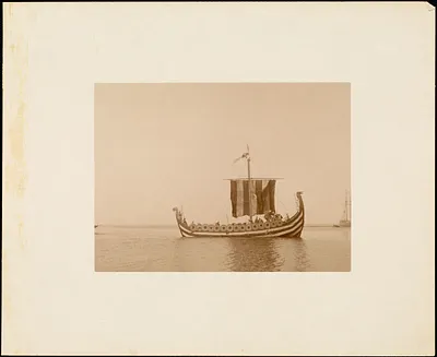 Plymouth Tercentenary Pageant, episode I, section I, the Norse galley in Plymouth Harbor