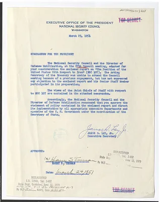 Memorandum from James S. Lay, Jr. to President Harry S. Truman