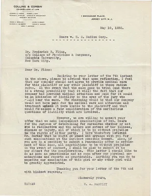 Letters Received to Dr. Frederick B. Flinn, May 10, 1930