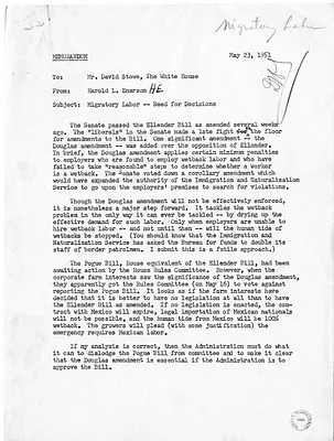 Memorandum from Harold Enarson to David Stowe