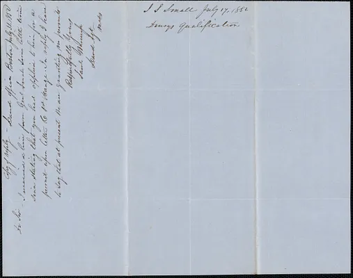Isaac S. Small to Samuel Warner, 17 July 1852