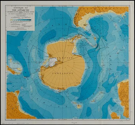 Bathymetric map of the Antarctic