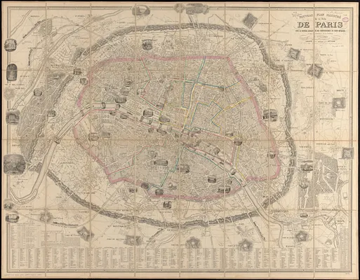 Nouveau plan illustré de la ville de Paris