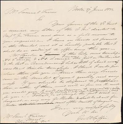 George Coffin to Samuel Farrar, 27 June 1832