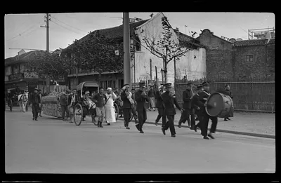 Funeral procession: this band was playing lively Western marches