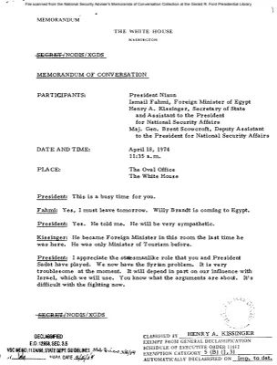 April 18, 1974 - Nixon, Egyptian Foreign Minister Ismail Fahmi