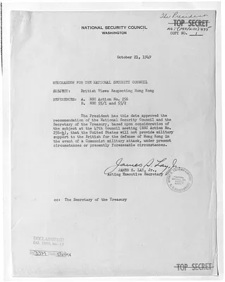 Memorandum from James Lay, Jr. to the National Security Council with Attachments