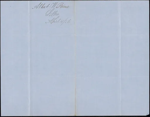Albert W. Paine to Land Agent, 4 April 1856
