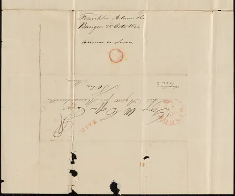 Franklin Adams to George Coffin, 25 October 1844
