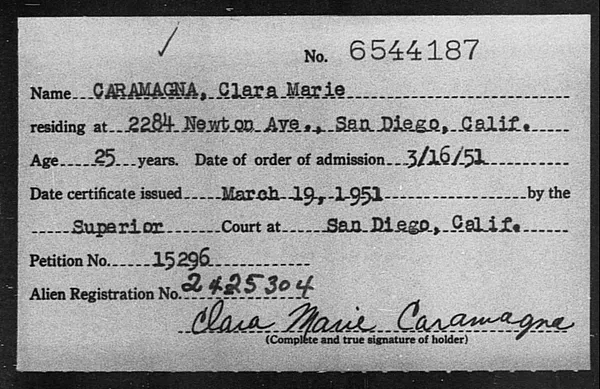 Caramagna, Clara Marie - 1951