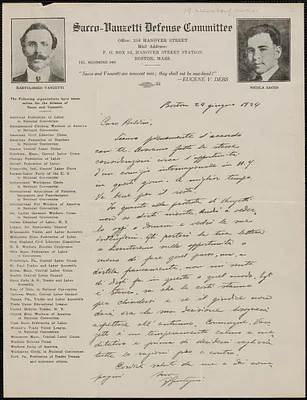 Felice Guadagni autograph letter signed, in Italian, to [Mario?] Baldini, Boston, Mass., June 24, 1924