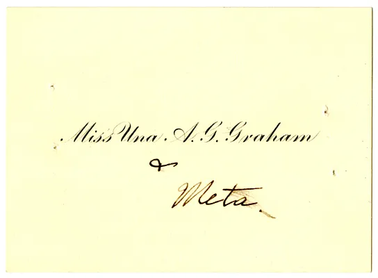Wedding Gift Card from Una and Meta Graham