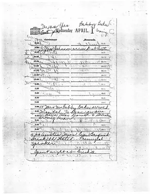 Lyndon Johnson's 1959 Desk Diary, beginning 4/1/1959