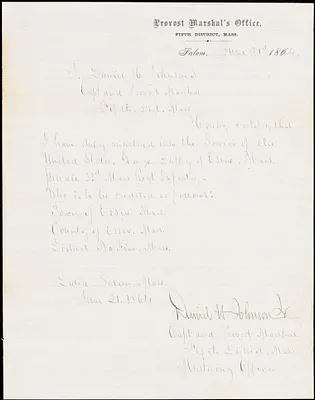 Civil War enlistment paper