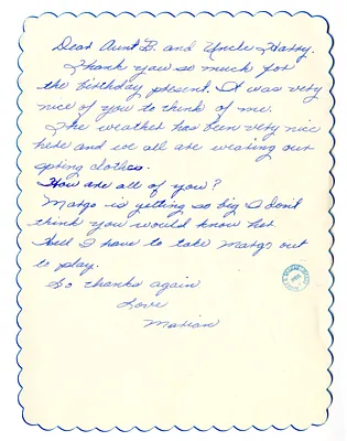 Letter from Marian Wallace to Bess W. and Harry S. Truman