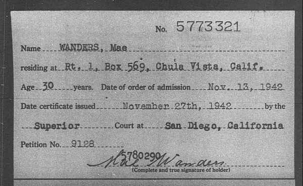 Wanders, Mae - 1942