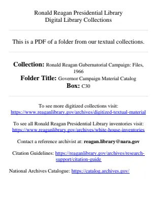 Governor Campaign Material Catalog