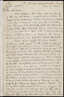 Letter from Samuel May, Leicester, Massachusetts, to John Bishop Estlin, July 16 and 18, 1848