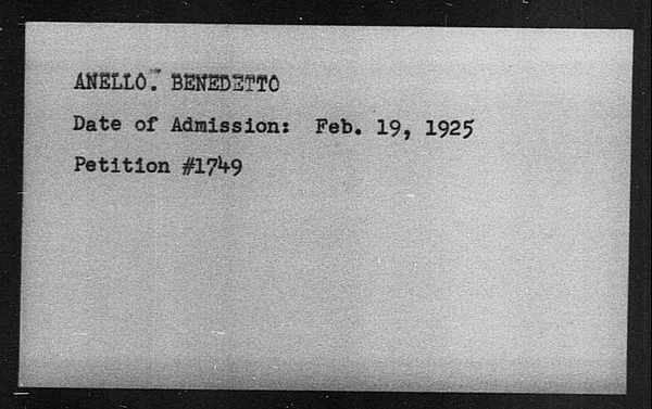 Anello, Benedetto - 1925