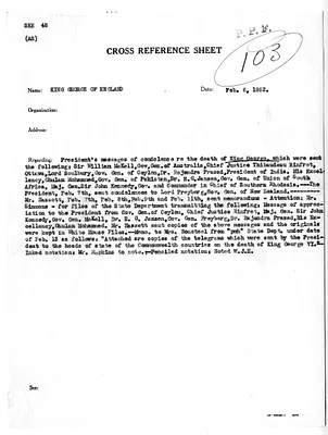 Cross Reference Memorandum