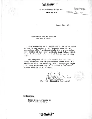 Memorandum from W. J. McWilliams to William J. Hopkins, with Attachments