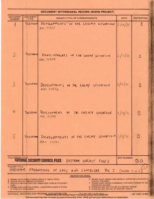 VIETNAM Operations in Laos and Cambodia Vol. I [2 of 2]