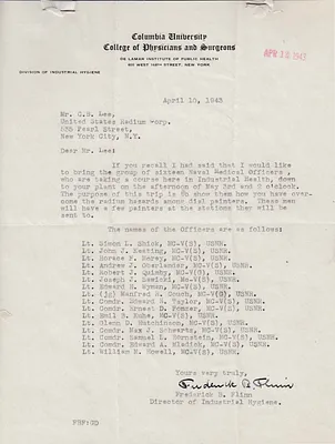 Letters Received to C.B. Lee, April 10, 1943