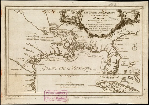 Les costes aux environs de la Riviere de Misisipi