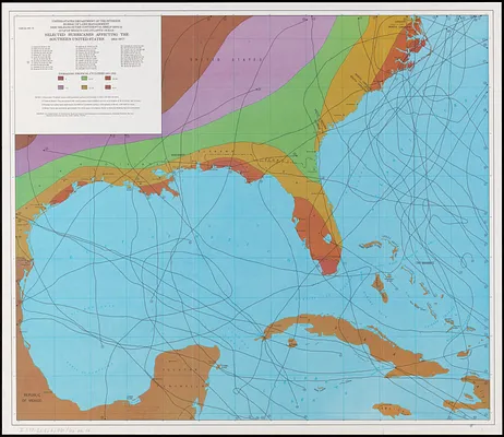 Selected hurricanes affecting the southern United States 1954-1977