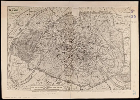 Plan de Paris avec les projets de percements, et d'embellissements exécutés et a exécuter