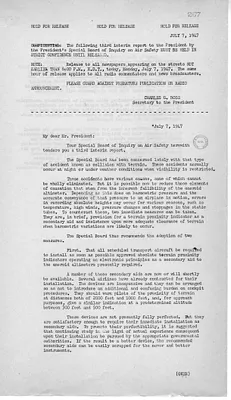 Press Release, Letter from the President's Special Board of Inquiry on Air Safety to President Harry S. Truman