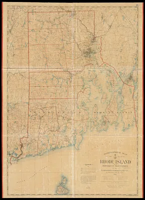 Topographical map of the state of Rhode Island and Providence plantations