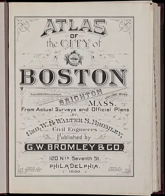 Atlas of the city of Boston, volume seven, Brighton, Mass.