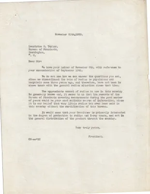 Letters Sent to Lauriston S. Taylor, November 20, 1929
