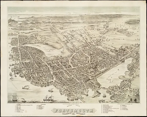 Bird's eye view of Portsmouth, Rockingham Co., New Hampshire