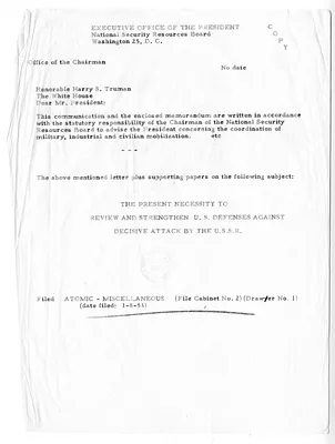 Memorandum to President Harry S. Truman