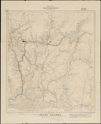 Map of a portion of the southern Interior of British Columbia