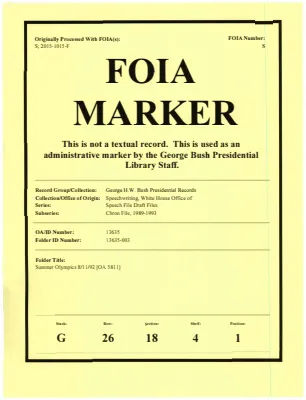 Summer Olympics 8/11/92 [OA 5811]
