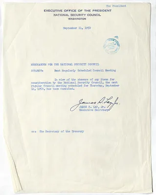 Memorandum from James S. Lay, Jr. to the National Security Council