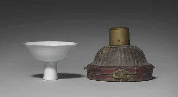 Stem Cup with Buddhist Emblems: Shufu Ware