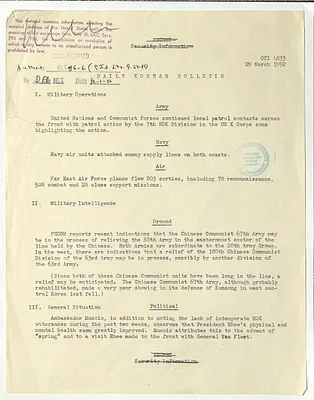 Memorandum, Daily Korean Bulletin