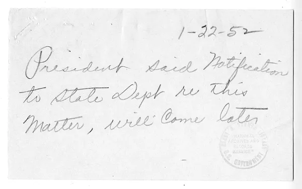 Correspondence Between President Harry S. Truman and David Finley, with Related Material