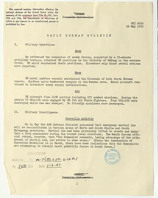 Memorandum, Daily Korean Bulletin