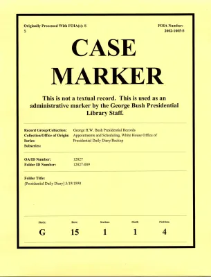 [Presidential Daily Diary] 5/19/1990
