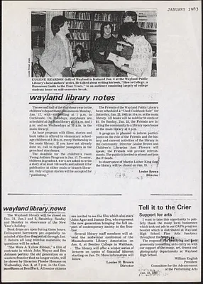 Wayland Library scrapbooks, volume 4, 1983-1985