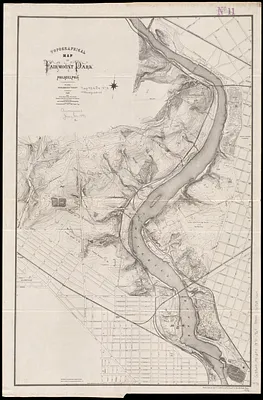 Topographical map of Fairmount Park, Philadelphia